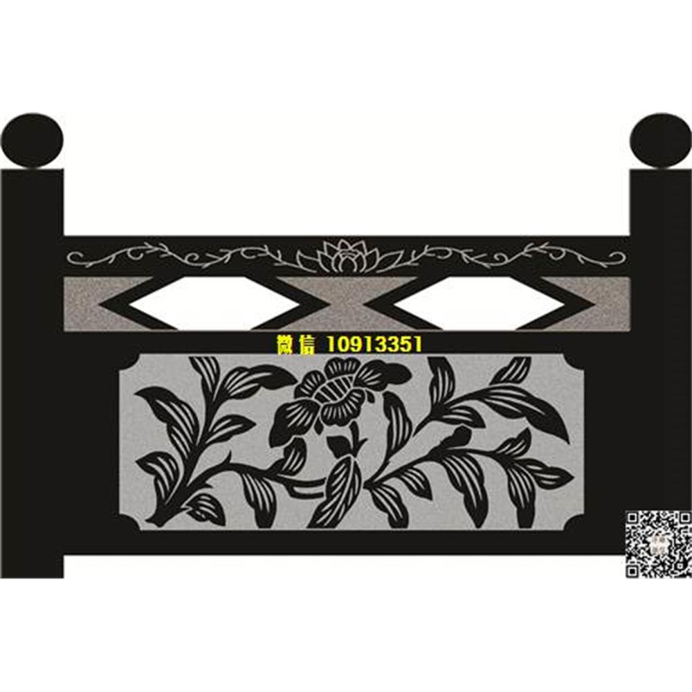 精雕图69牡丹花栏板精雕图线雕图线条图单线铣底图_电脑雕刻plt文泰矢量图精雕图浮雕图